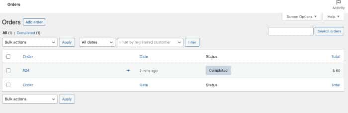 Order Overview in WooCommerce