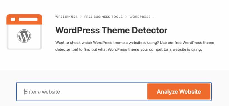 WPBeginner WordPress Theme Detector