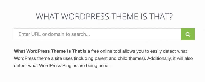 Herausfinden welches Theme eine WordPress Seite verwendet mit der Webseite whatwpthemeisthat