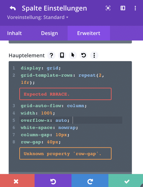 Divi Column horizontal CSS Grid