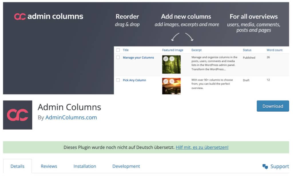 Admin Columns WordPress Plugin
