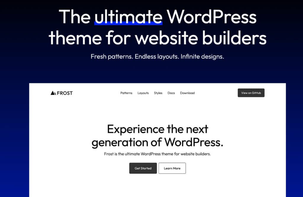 Frost kostenloses WordPress Theme