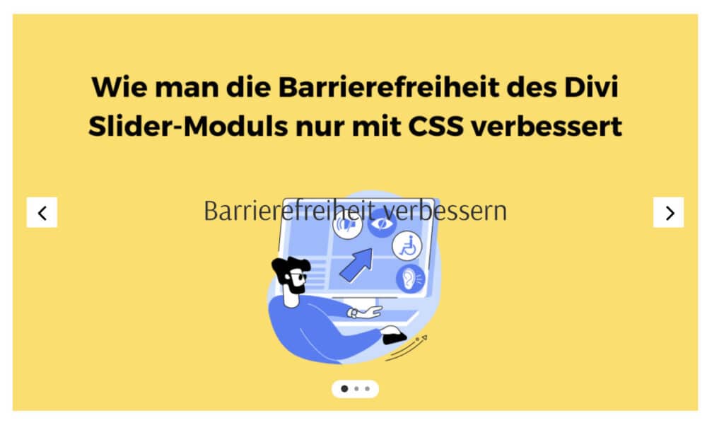 Divi Slider Modul Barrierefreiheit verbessern